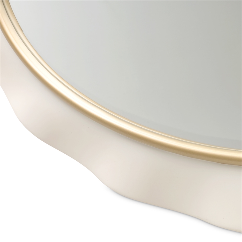 Michael Amini La Terrazza Wall Accent Mirror in Creamy Pearl