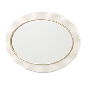 Michael Amini La Terrazza Wall Accent Mirror in Creamy Pearl