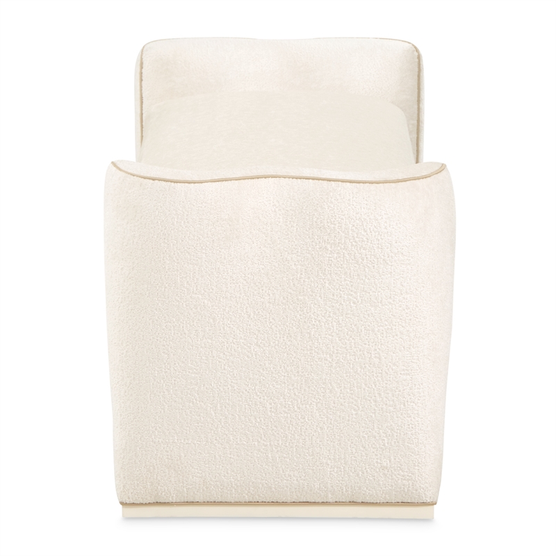 La Terrazza Chenille Accent Bench - Creamy Pearl