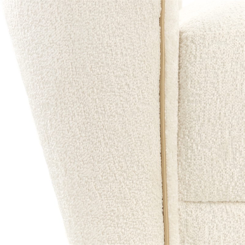 La Terrazza Chenille Accent Bench - Creamy Pearl