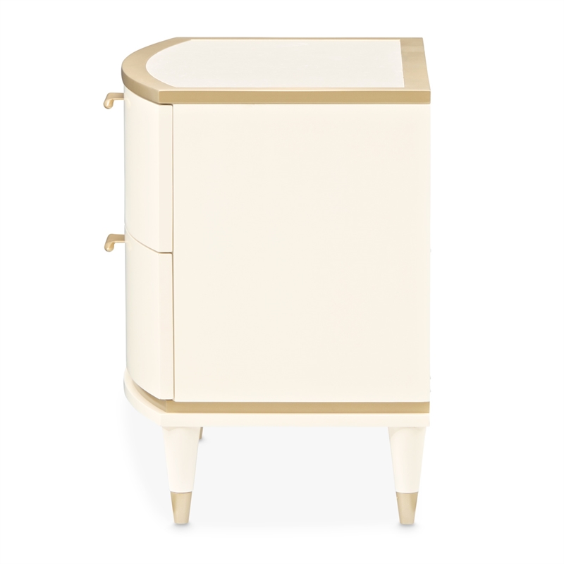 La Terrazza Large 2-Drawer Nightstand - Creamy Pearl