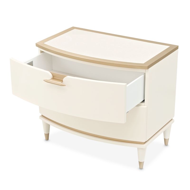 La Terrazza Large 2-Drawer Nightstand - Creamy Pearl