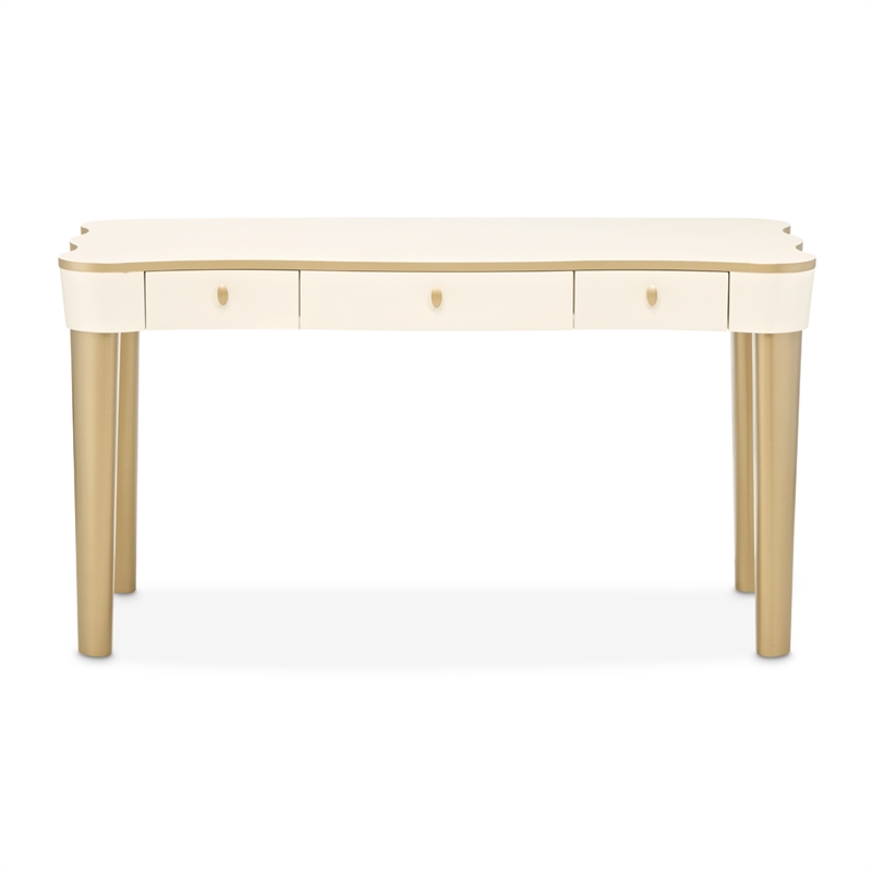 La Terrazza Vanity Desk with Drawers - Creamy Pearl