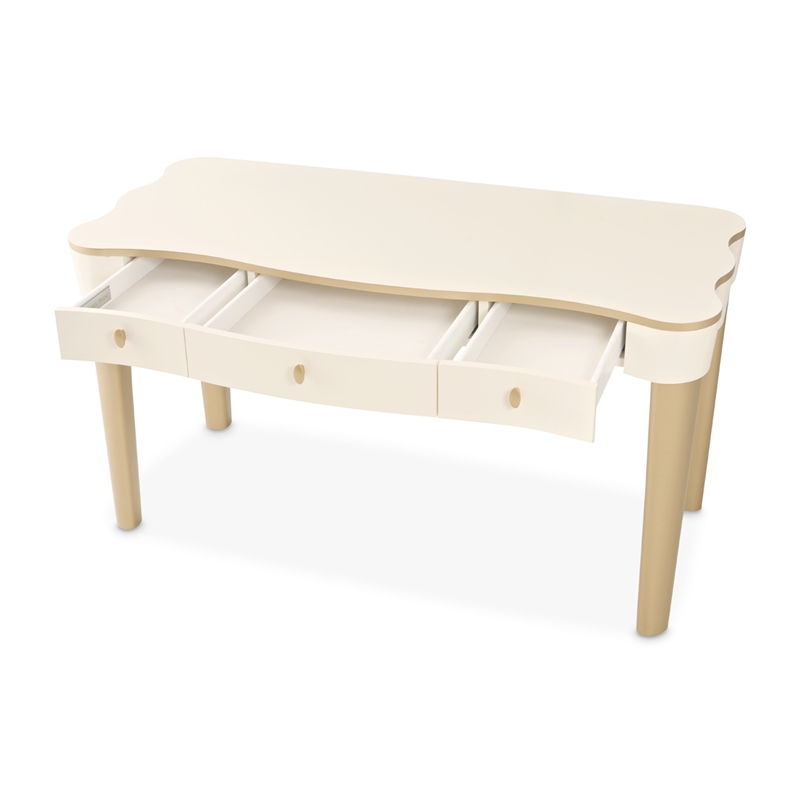 La Terrazza Vanity Desk with Drawers - Creamy Pearl