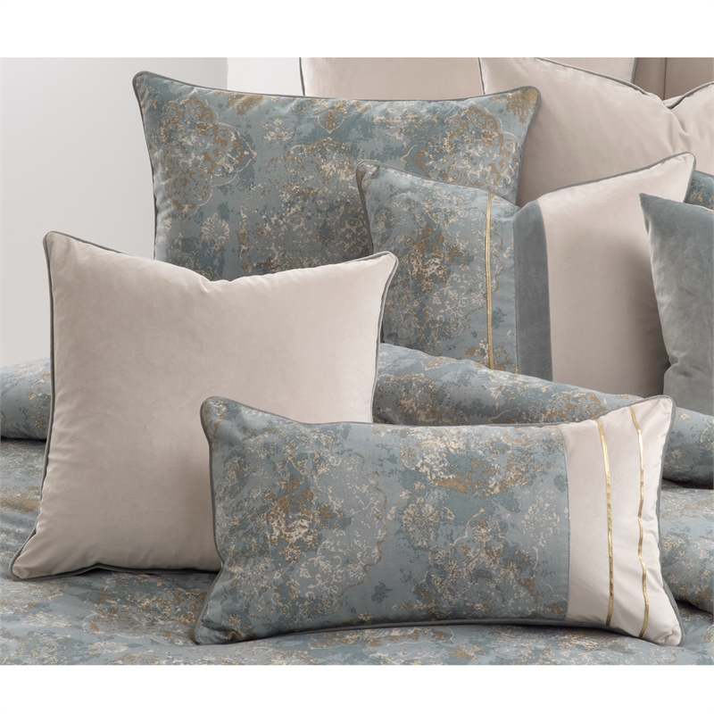 Debonair 10-Piece King Velvet Comforter Set - Misty Aqua