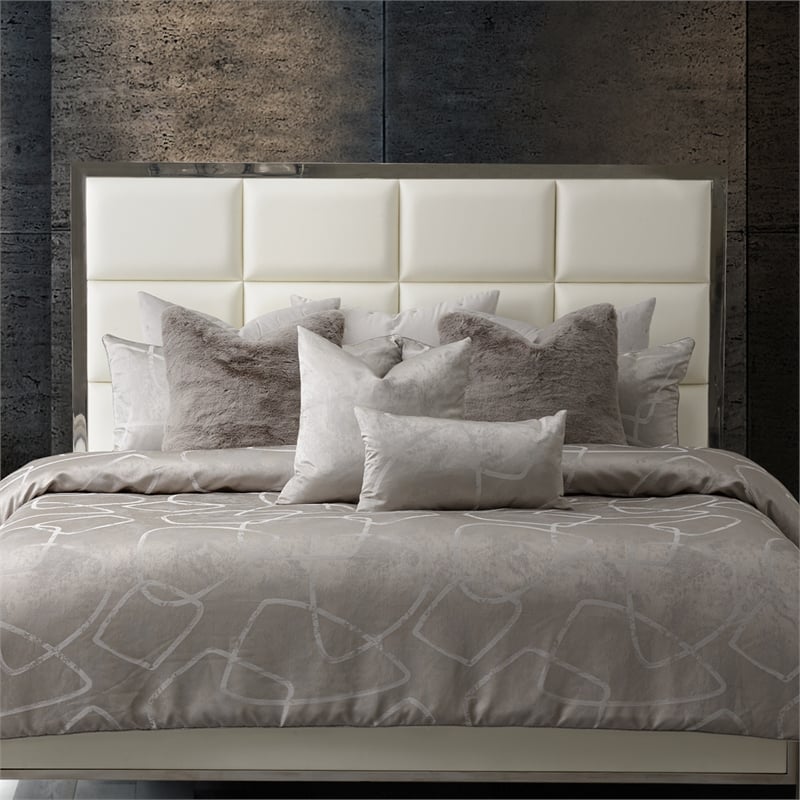 Roma II 9-Piece Queen Comforter Set - Platinum Gray