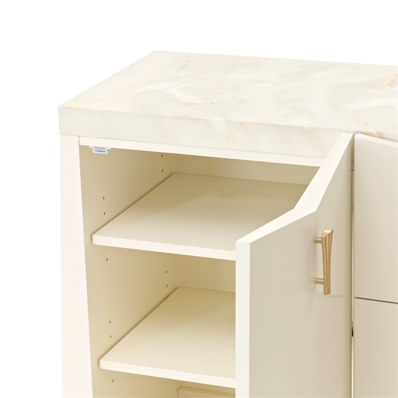 Fantosini Sideboard with Wall Mirror - Creamy Pearl