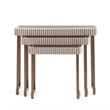 Lisbon Set of 3 Nesting Tables - Silken Cream/Bronze