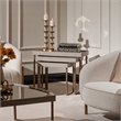 Lisbon Set of 3 Nesting Tables - Silken Cream/Bronze