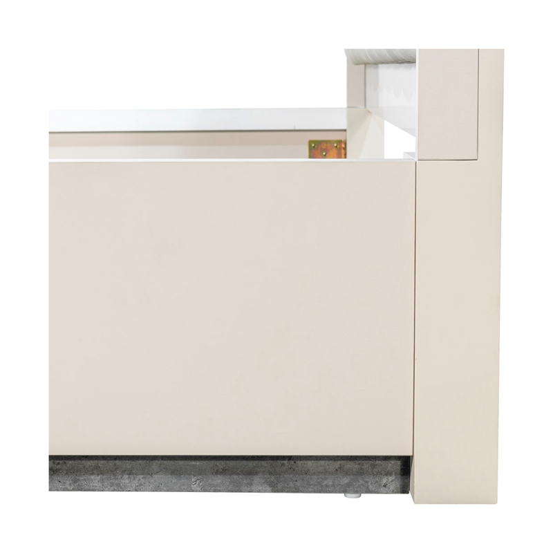 Pavira Eastern King Bed with LED Lights - Stone