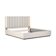 Pavira Eastern King Bed with LED Lights - Stone