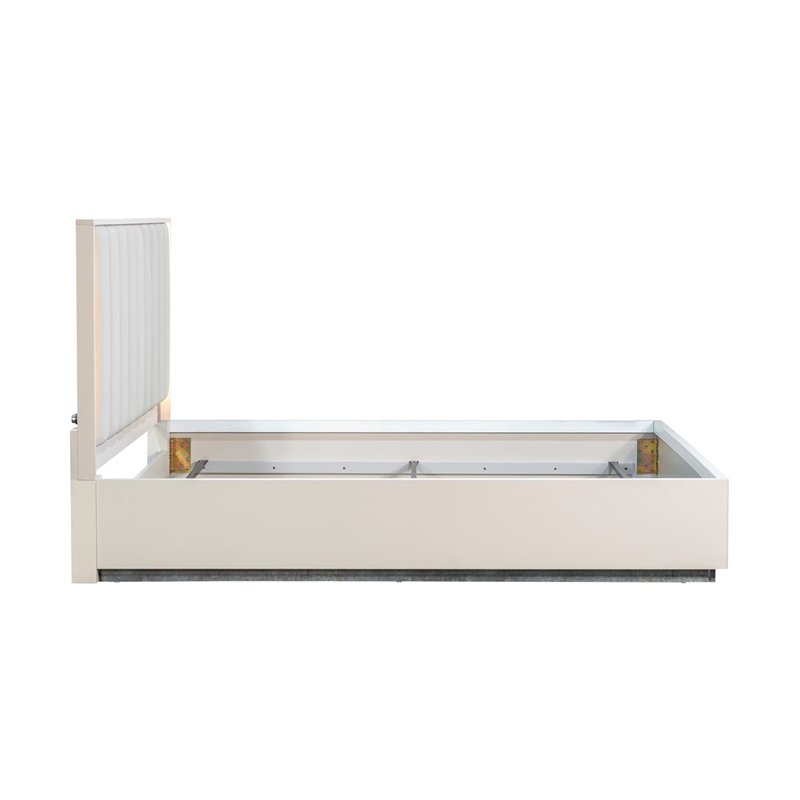 Pavira Eastern King Bed with LED Lights - Stone