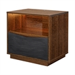 Kayner 1-Drawer Nightstand with LED Lights - Charcoal