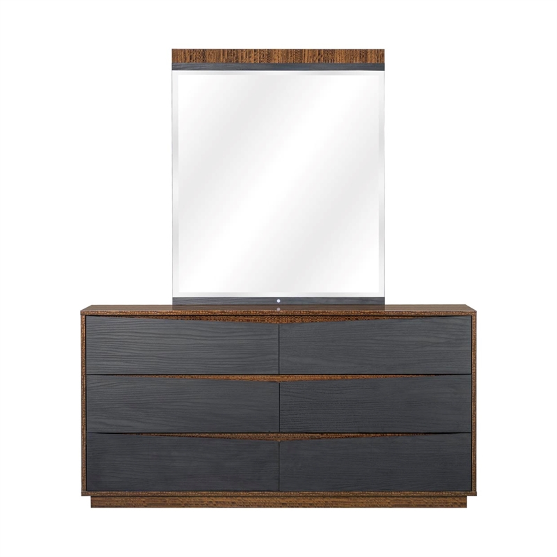 Kayner Dresser with Mirror - Charcoal