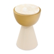 Scotts Square Round Chairside Table - Light Champagne/Gold