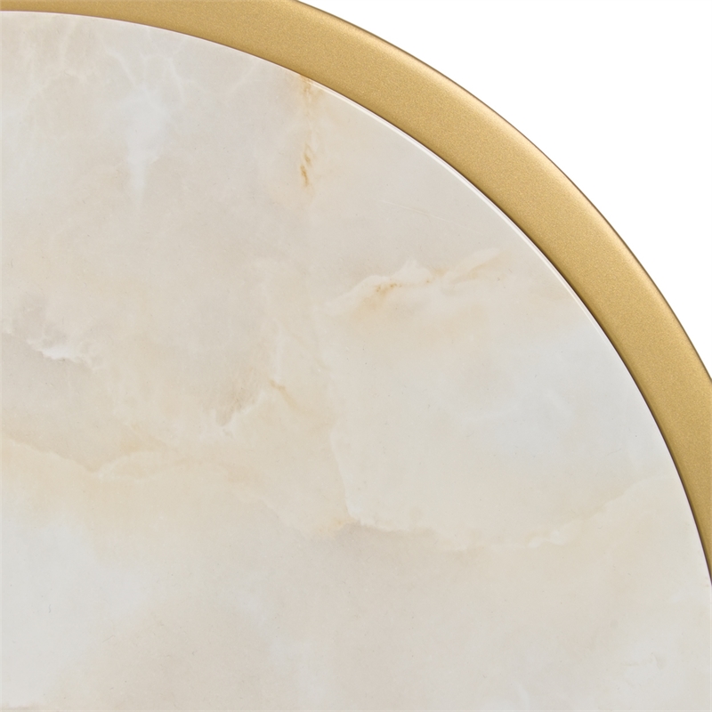 Scotts Square Round Chairside Table - Light Champagne/Gold