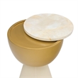 Scotts Square Round Chairside Table - Light Champagne/Gold