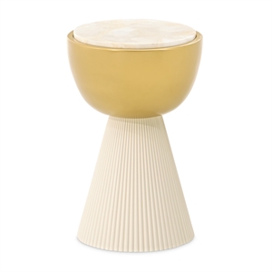 Scotts Square Round Chairside Table - Light Champagne/Gold