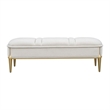 Scotts Square Chenille Accent Bench - Cornsilk/Gold