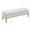 Scotts Square Chenille Accent Bench - Cornsilk/Gold