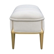 Scotts Square Chenille Accent Bench - Cornsilk/Gold