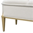 Scotts Square Chenille Accent Bench - Cornsilk/Gold