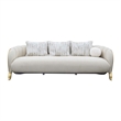 Scotts Square Chenille Sofa - Cornsilk/Gold