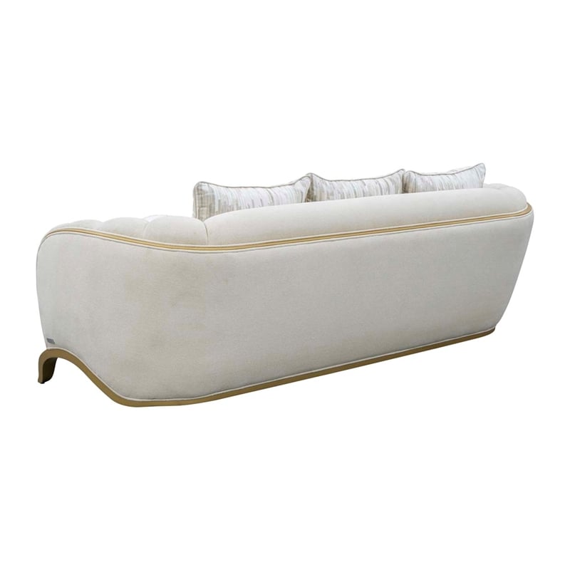 Scotts Square Chenille Sofa - Cornsilk/Gold