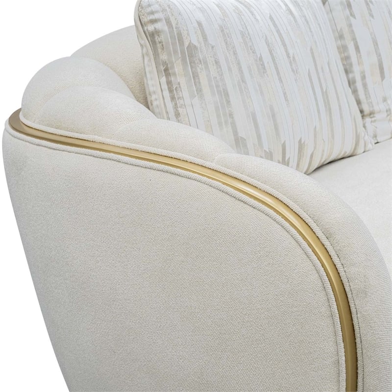 Scotts Square Chenille Sofa - Cornsilk/Gold
