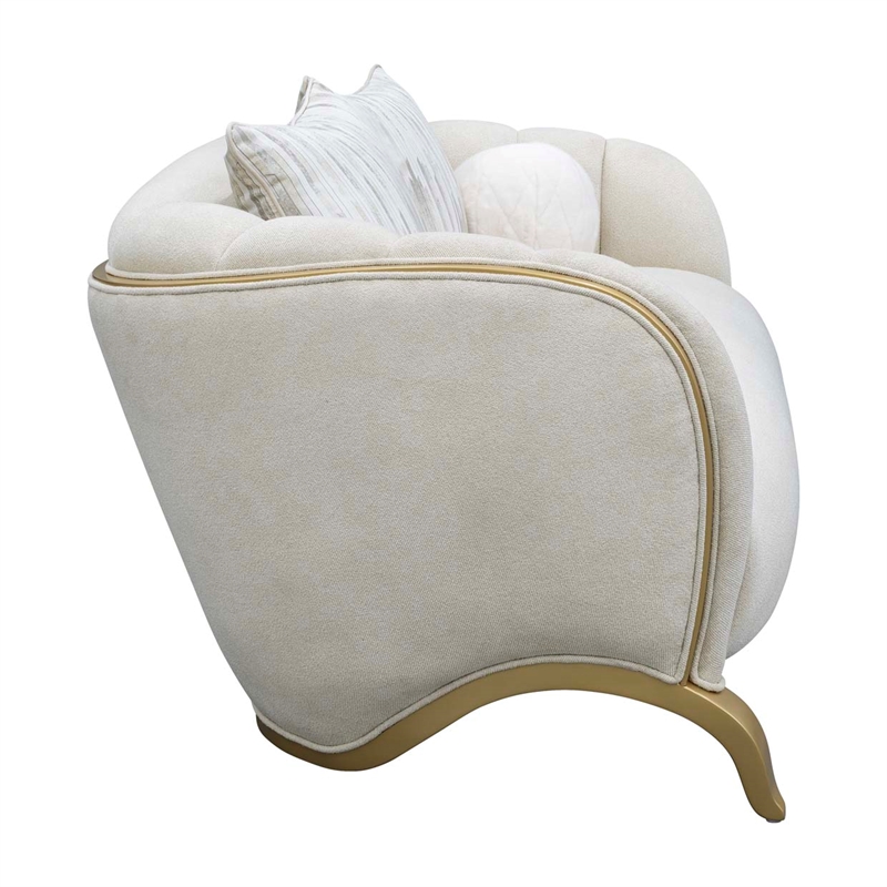 Scotts Square Chenille Loveseat - Cornsilk/Gold