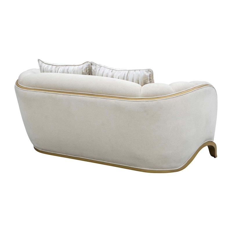 Scotts Square Chenille Loveseat - Cornsilk/Gold