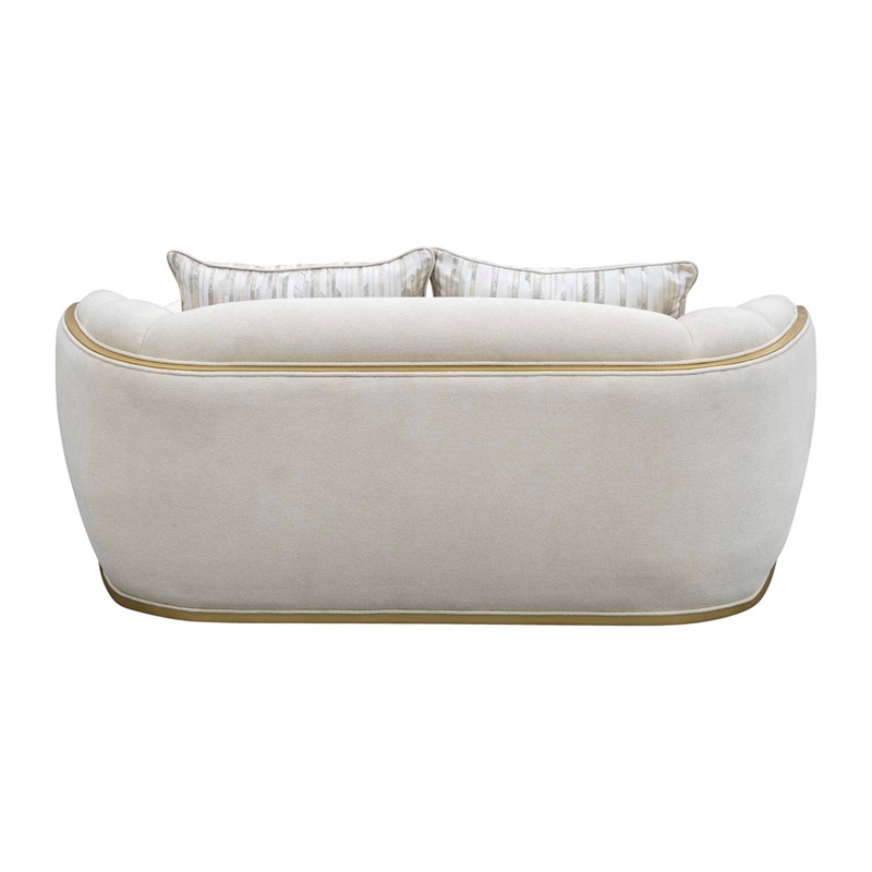 Scotts Square Chenille Loveseat - Cornsilk/Gold