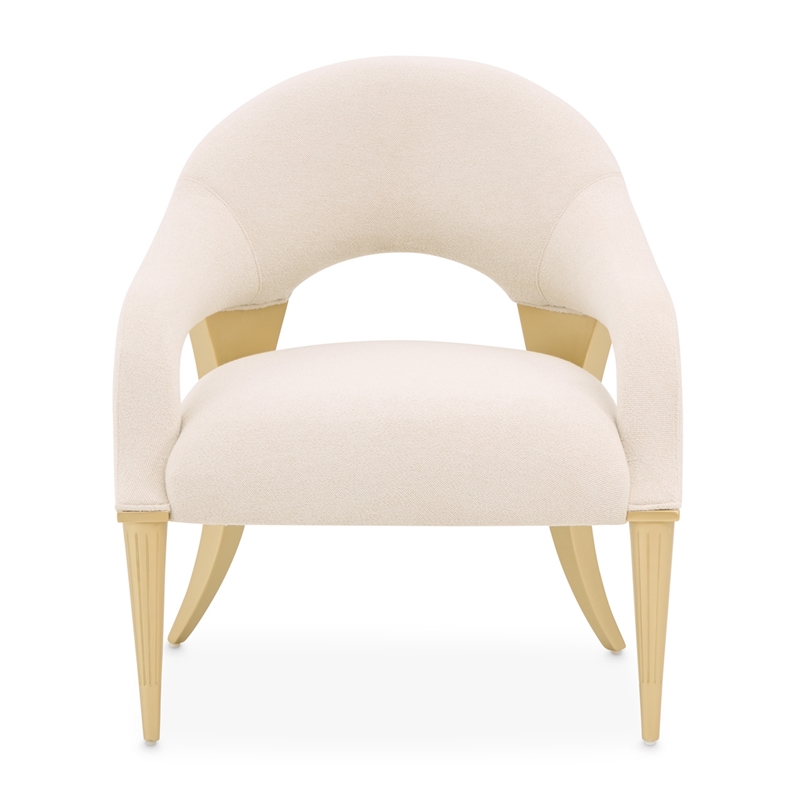 Scotts Square Chenille Accent Chair - Cornsilk/Gold