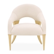 Scotts Square Chenille Accent Chair - Cornsilk/Gold