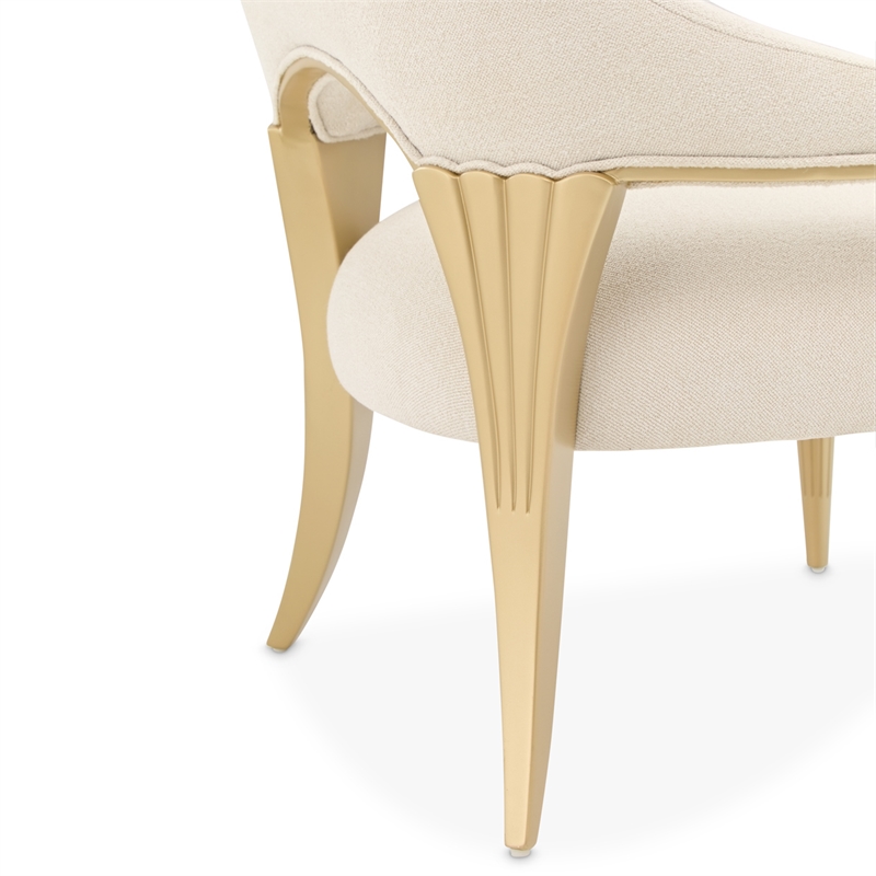 Scotts Square Chenille Accent Chair - Cornsilk/Gold