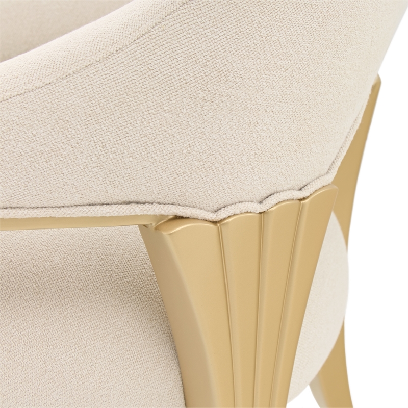Scotts Square Chenille Accent Chair - Cornsilk/Gold