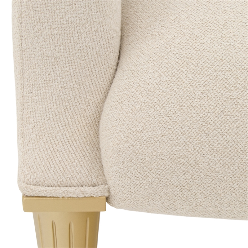 Scotts Square Chenille Accent Chair - Cornsilk/Gold