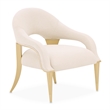 Scotts Square Chenille Accent Chair - Cornsilk/Gold