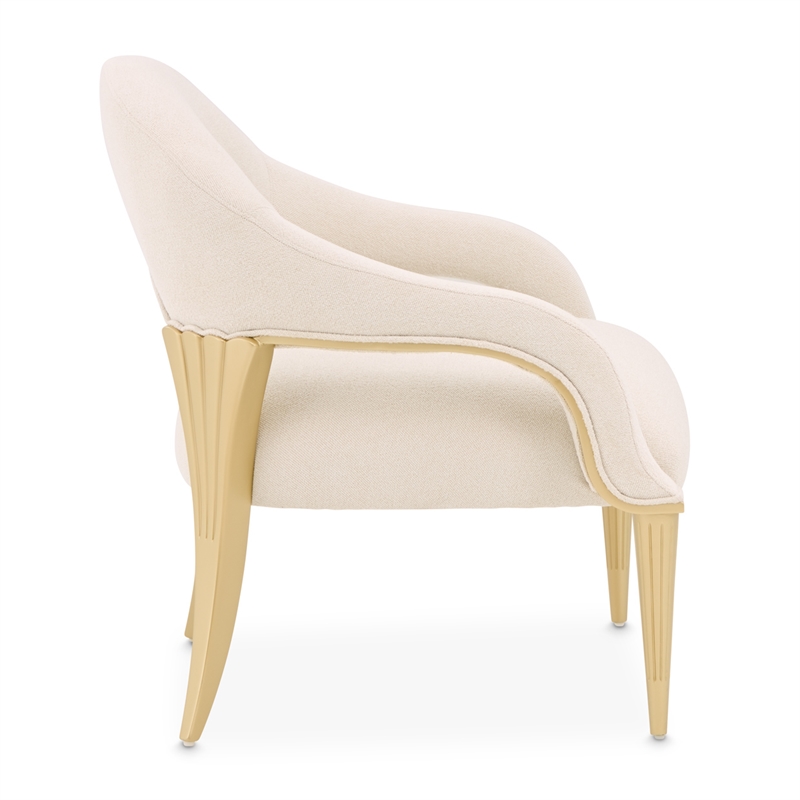 Scotts Square Chenille Accent Chair - Cornsilk/Gold