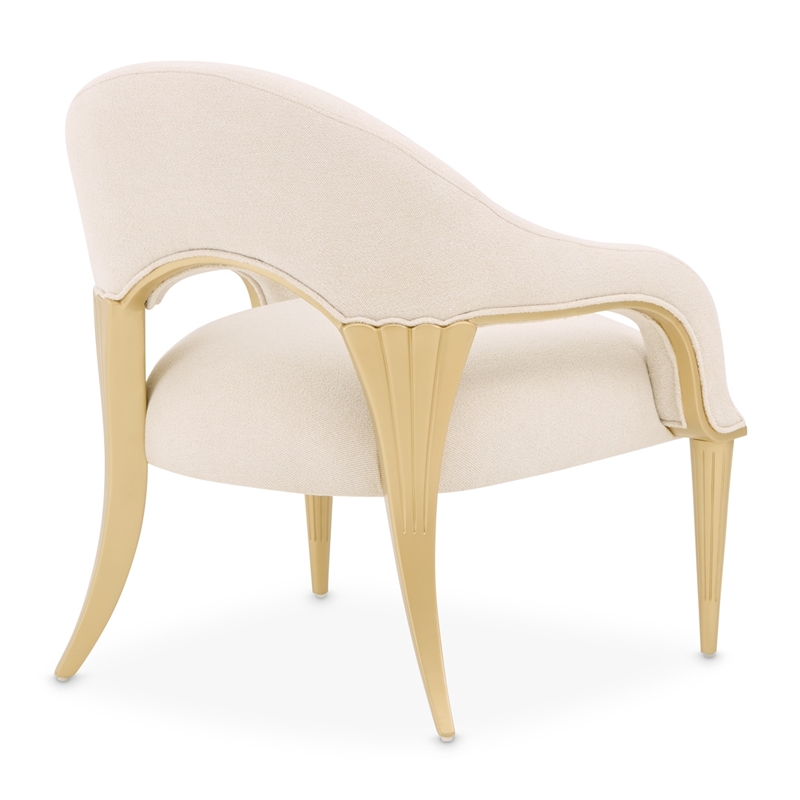 Scotts Square Chenille Accent Chair - Cornsilk/Gold