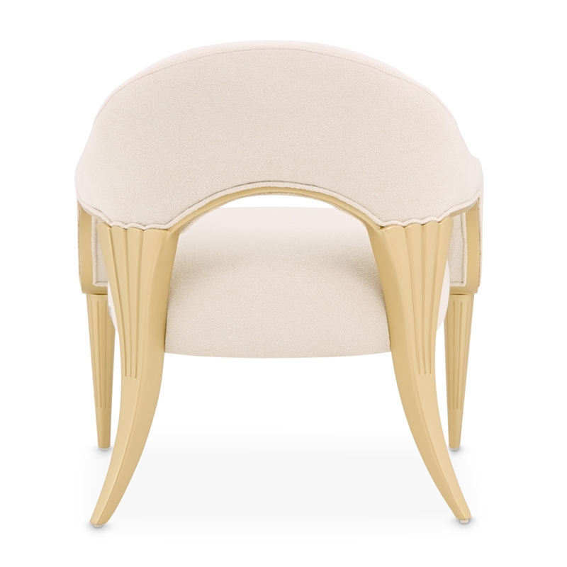 Scotts Square Chenille Accent Chair - Cornsilk/Gold