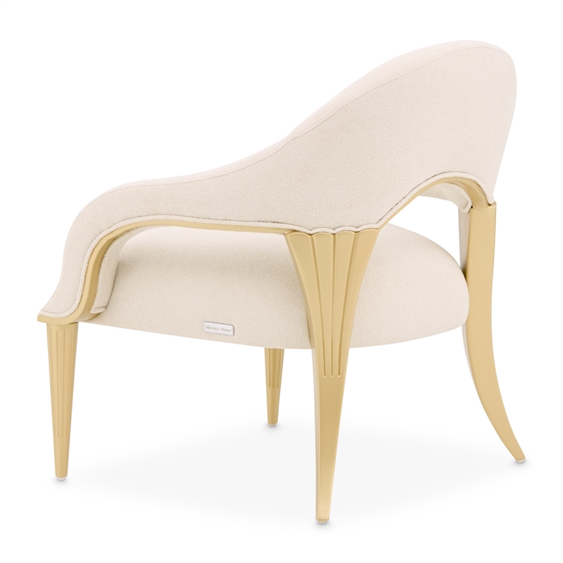 Scotts Square Chenille Accent Chair - Cornsilk/Gold