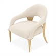 Scotts Square Chenille Accent Chair - Cornsilk/Gold