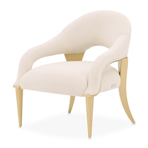 Scotts Square Chenille Accent Chair - Cornsilk/Gold