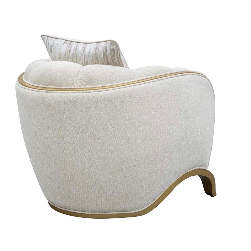 Scotts Square Chenille Matching Accent Chair - Cornsilk/Gold