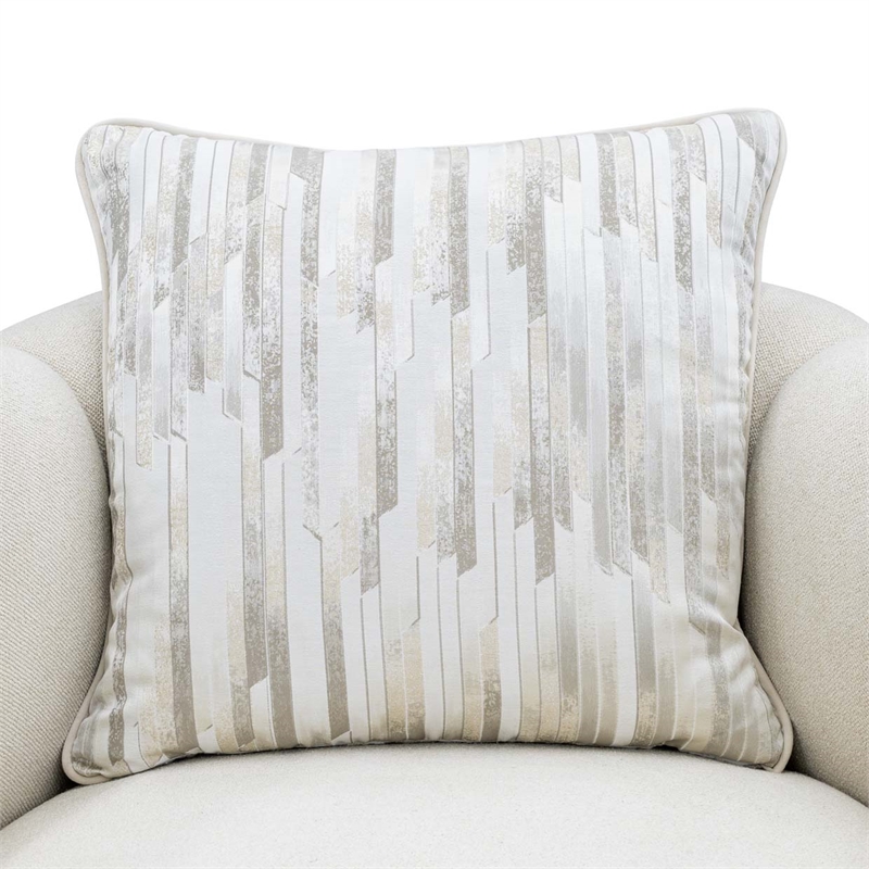 Scotts Square Chenille Matching Accent Chair - Cornsilk/Gold