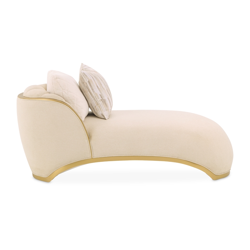 Scotts Square Chenille Chaise Lounge - Cornsilk/Gold