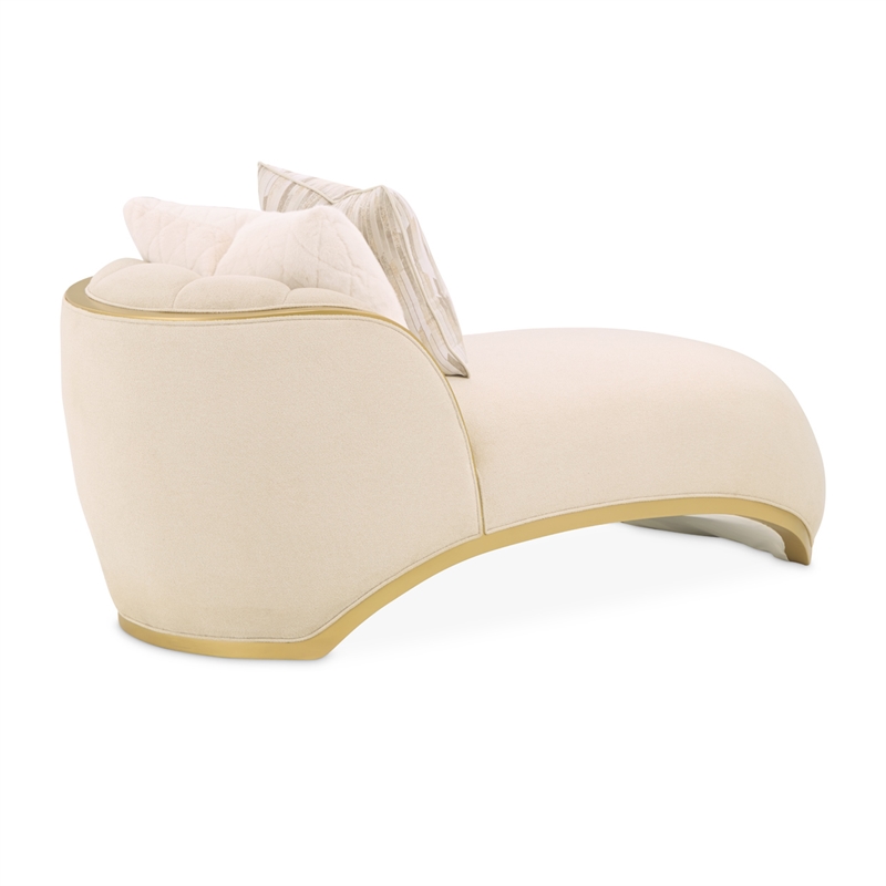 Scotts Square Chenille Chaise Lounge - Cornsilk/Gold