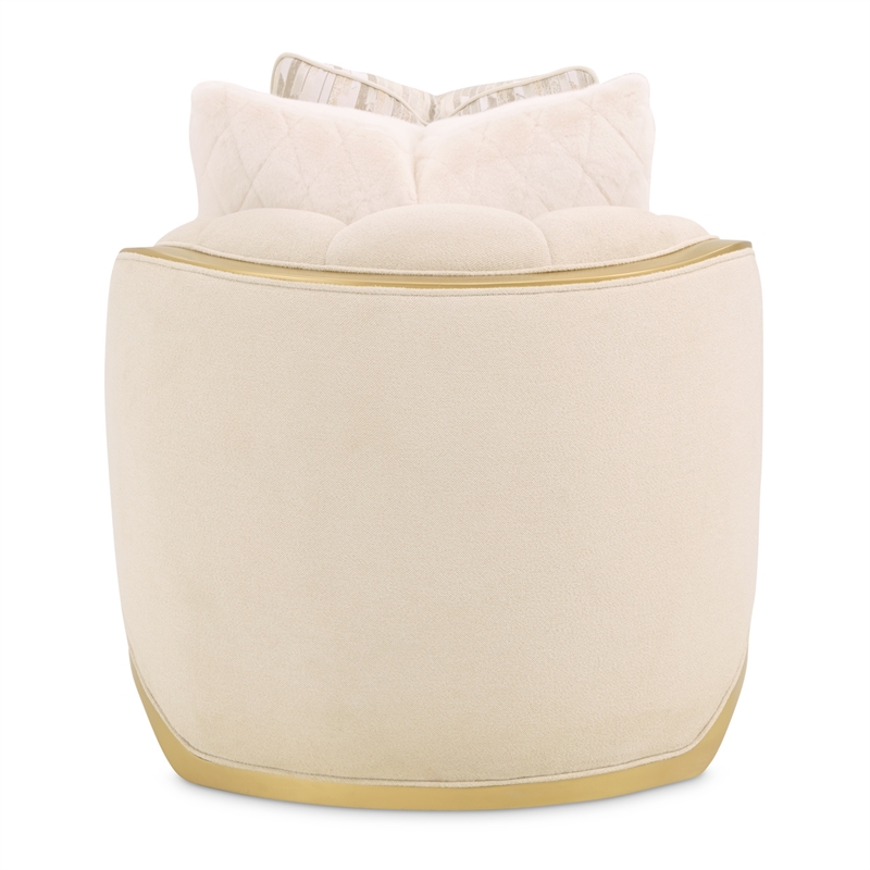 Scotts Square Chenille Chaise Lounge - Cornsilk/Gold