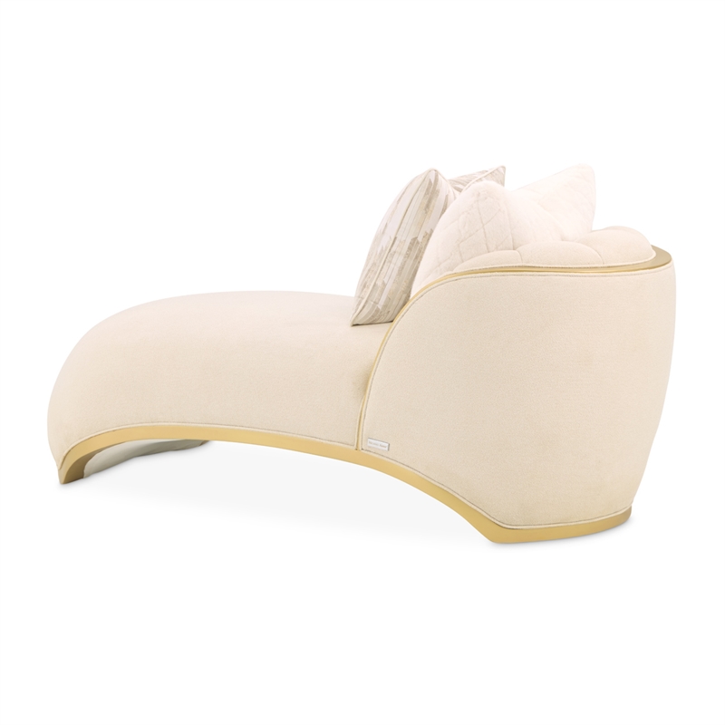 Scotts Square Chenille Chaise Lounge - Cornsilk/Gold